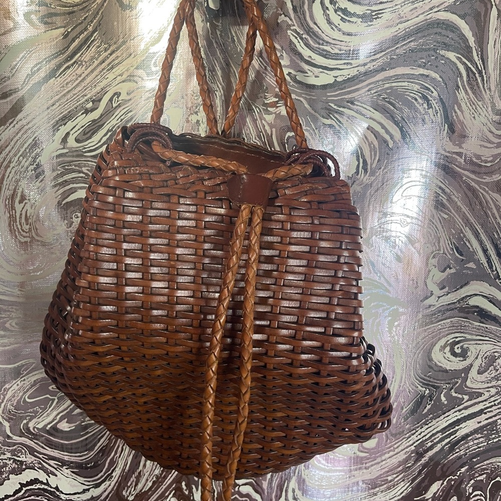 Vintage Italian leather backpack